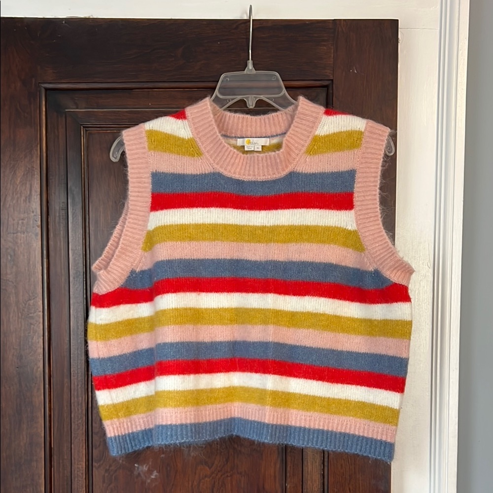 Colorful Striped Sleeveless Sweater